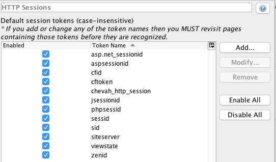 OWASP zaproxy adding custom HTTP sessions pane